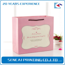 Personalized Matte lamination finishing coated Shopping paper Bags with Rope Handles